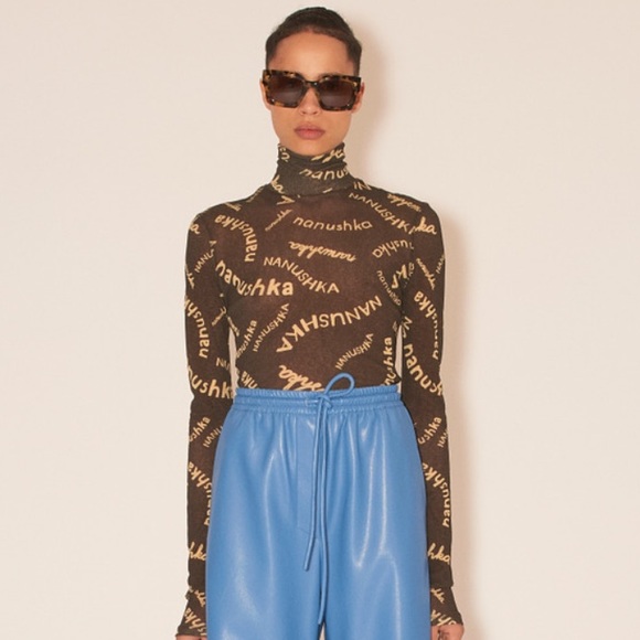 Nanushka Tops - Nanushka Harri Mesh Turtleneck - L